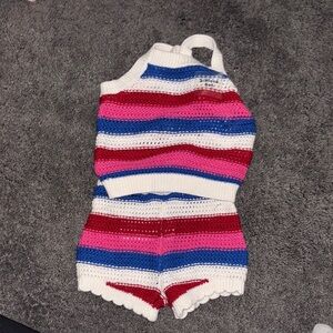 Colorful Striped Crochet Set